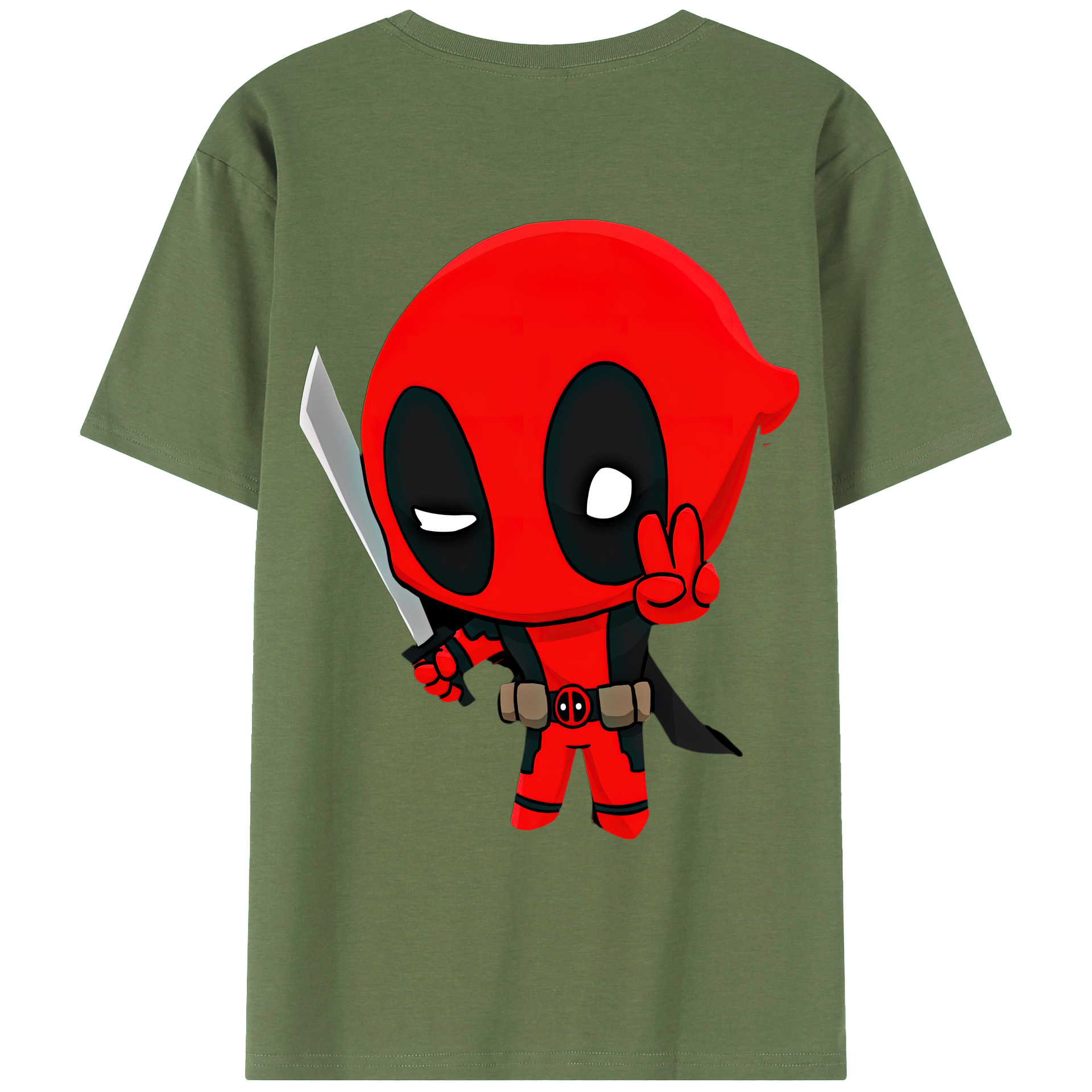 （画像用） Deadpool デッドプール 綿100％ メンズ半袖Tシャツ（バックプリント） 通気性
